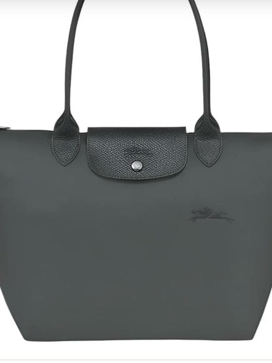 Longchamp Handbags - Longchamp Black Le Pliage Tote with Leather Trim